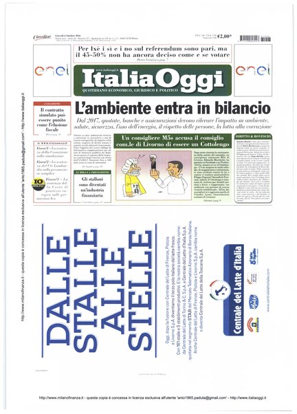 Italia oggi : quotidiano di economia finanza e politica